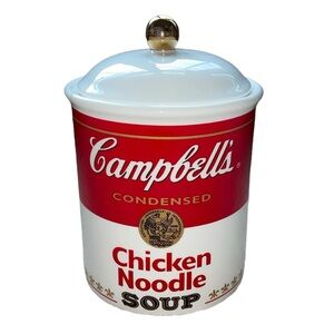 Vintage 1998 Teleflora Campbells Chicken Noodle Soup Canister With Lid -Rare